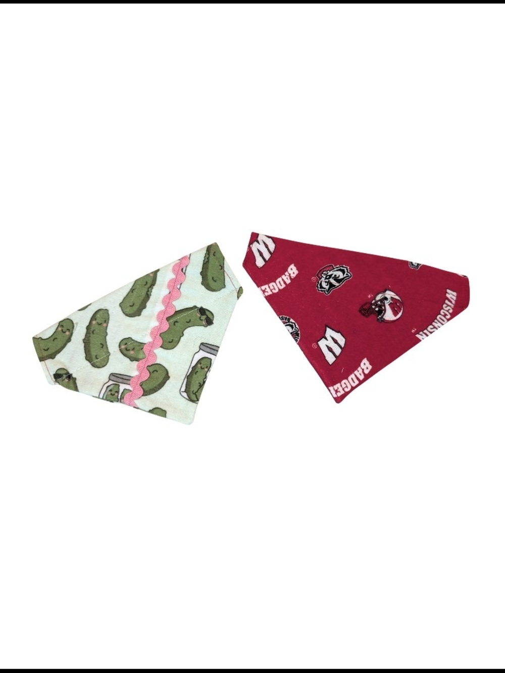 LOT of 2 Small Handmade Over the Collar Dog Bandanas
